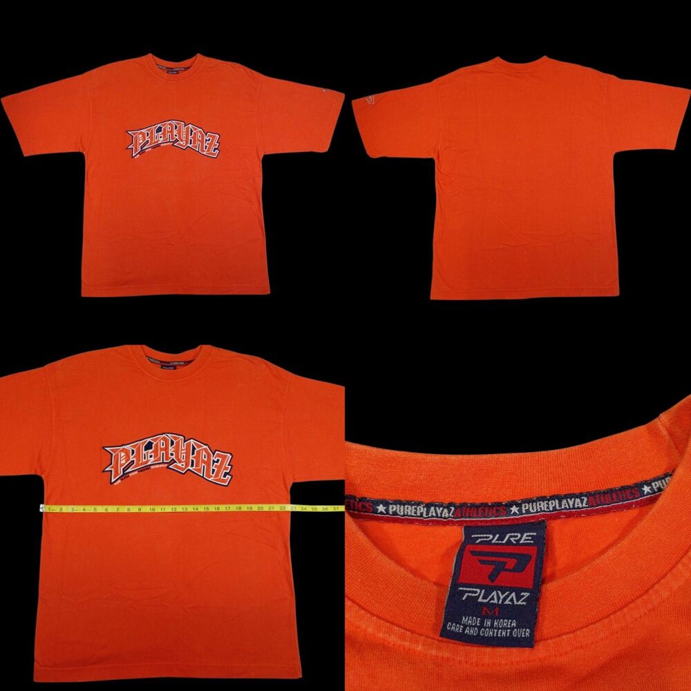 VTG 90s Y2K Pure Playaz Brand T-shirt Hip Hop Rap Tee Mens XL Embroidered Street